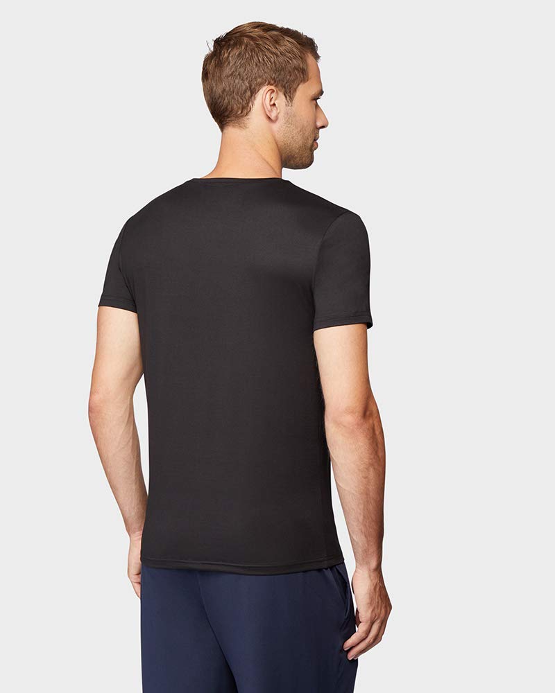 32 Degrees Mens Cool Quick Dry Active Basic Crew T-Shirt, Black, X-Large - Image 2